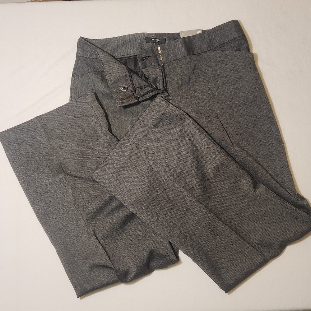 Alfani Petite Gray Casual Straight Dress Pants Regular Length